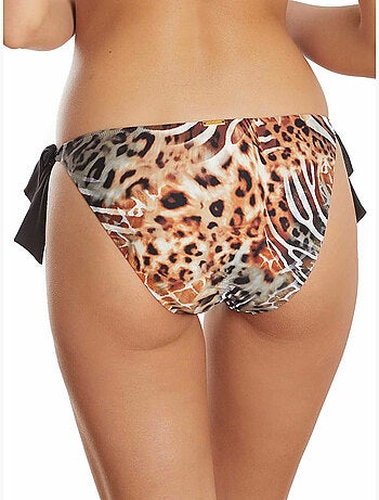 Bas maillot de bain à nouettes taille basse animal