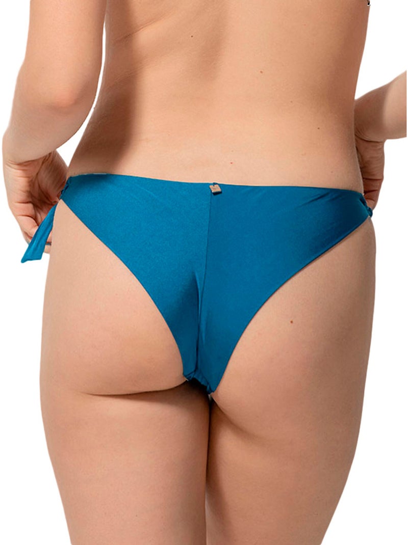 Bas maillot de bain brésilien à nouettes homonoia Bleu - Kiabi