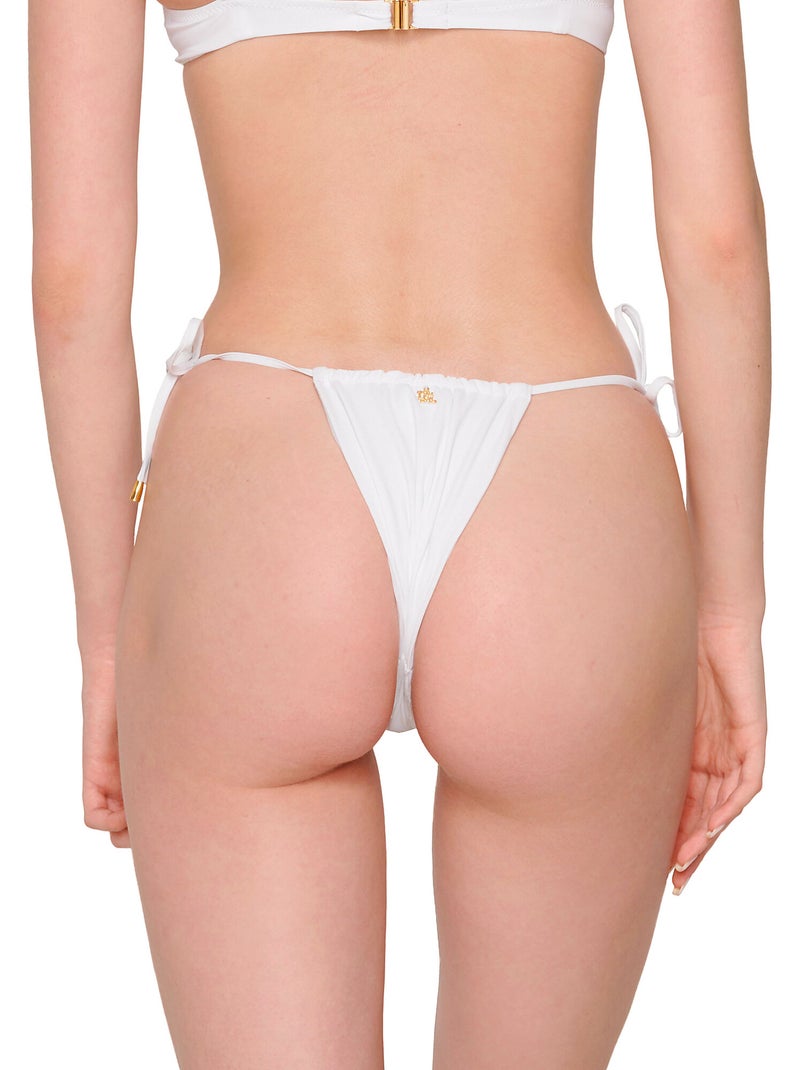 Bas maillot de bain brésilien réglable à nouettes blue sense Blanc - Kiabi