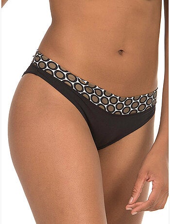 Bas maillot de bain taille haute lunares marron