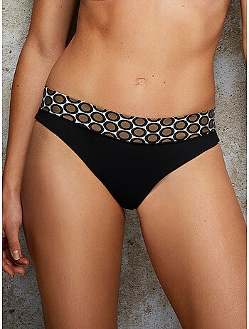 Bas maillot de bain taille haute lunares marron