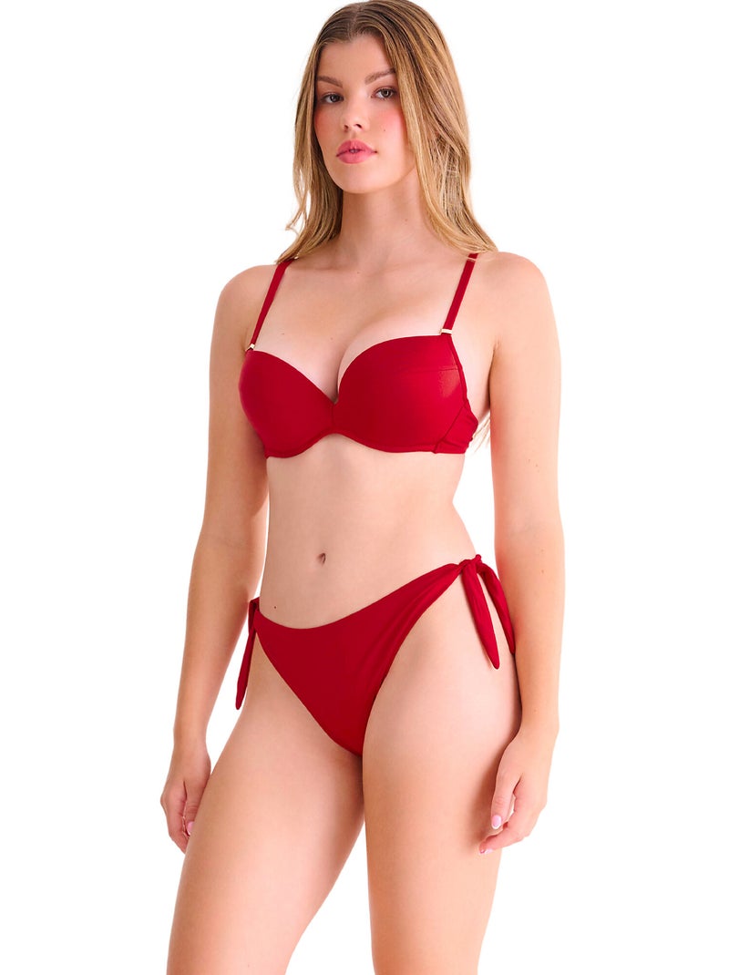 Bas maillot slip de bain à nouettes portofino Rouge - Kiabi