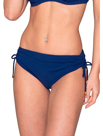 Bas maillot slip de bain côtés froncés blue sense