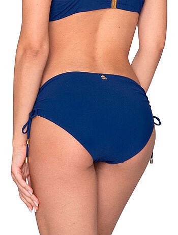 Bas maillot slip de bain côtés froncés blue sense