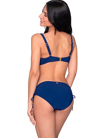 Bas maillot slip de bain côtés froncés blue sense