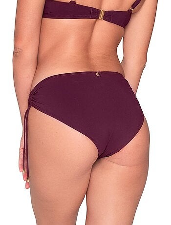 Bas maillot slip de bain côtés froncés blue sense