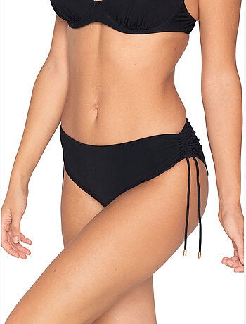 Bas maillot slip de bain côtés froncés blue sense