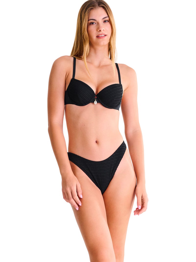 Bas maillot slip de bain échancré calvi Noir - Kiabi