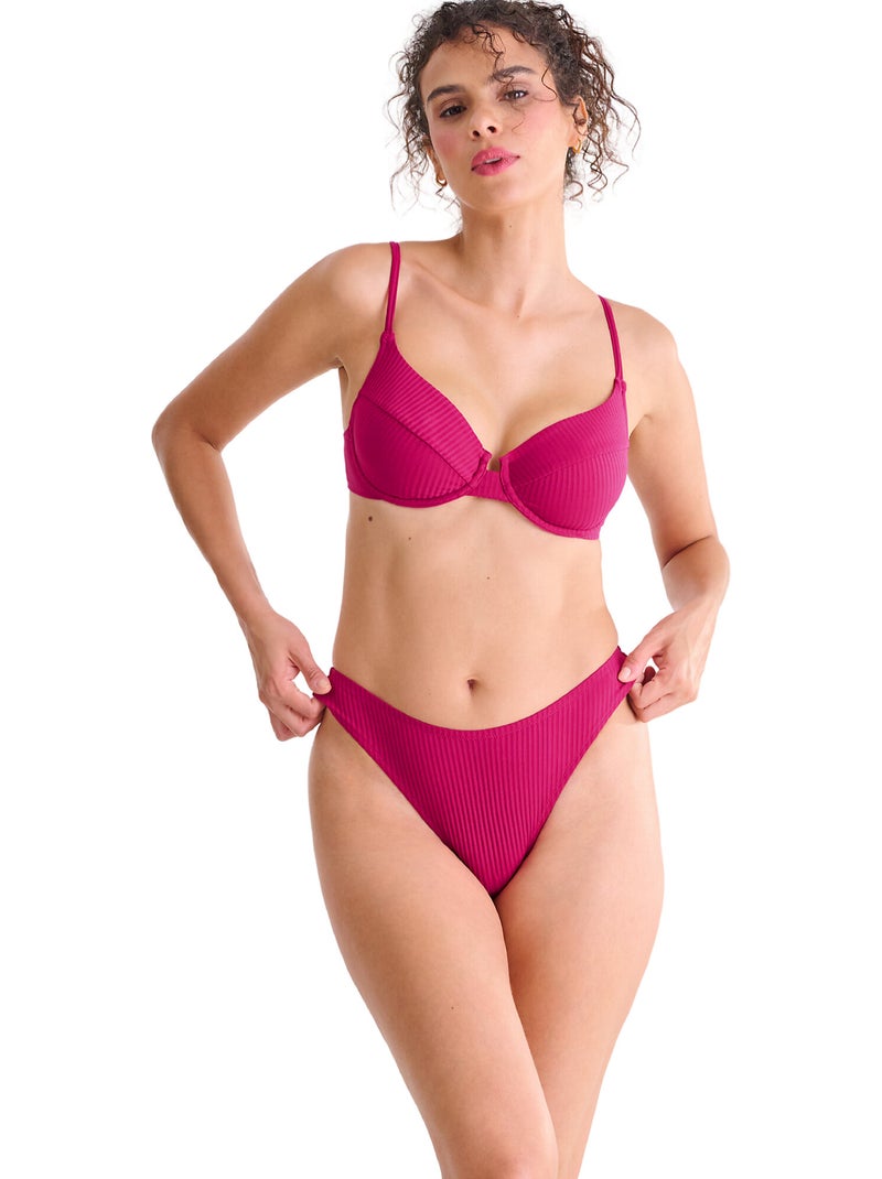 Bas maillot slip de bain échancré florida Magenta - Kiabi