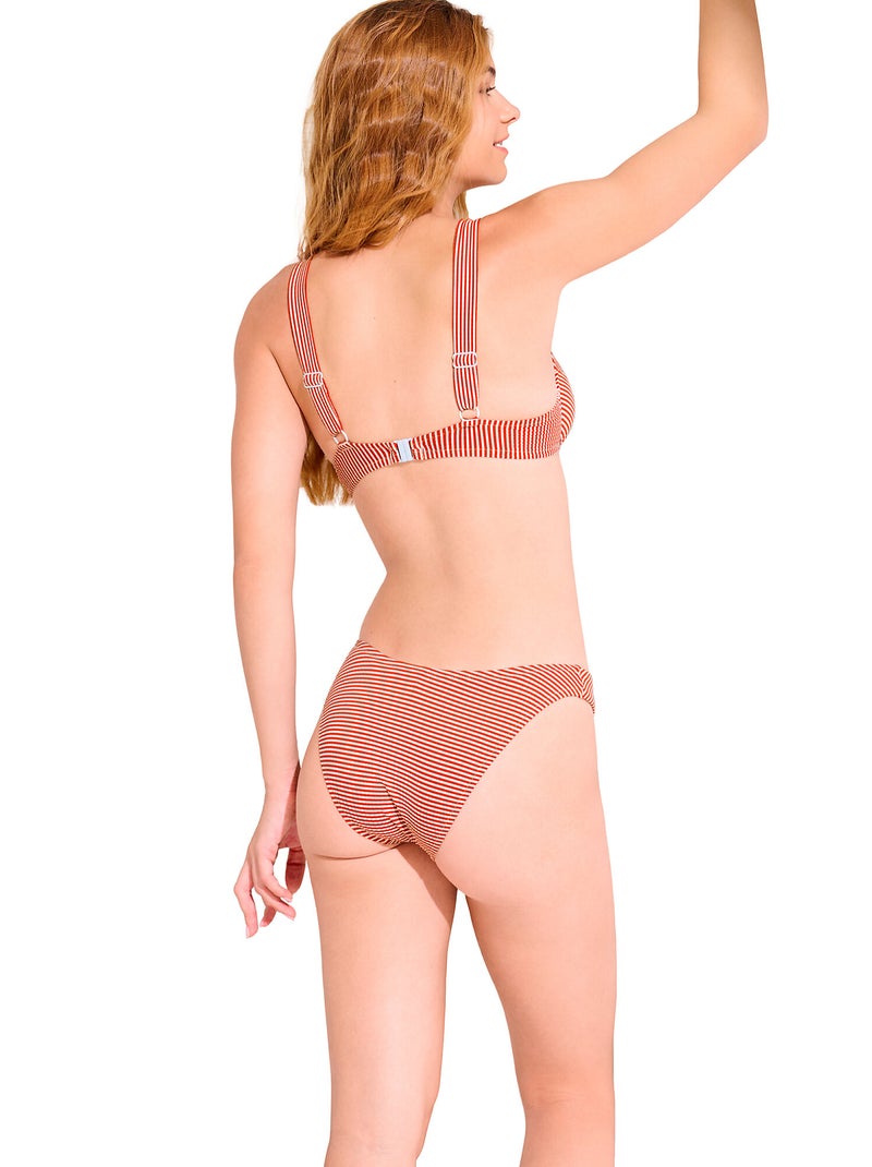 Bas maillot slip de bain échancré taille basse lascari Rouge - Kiabi