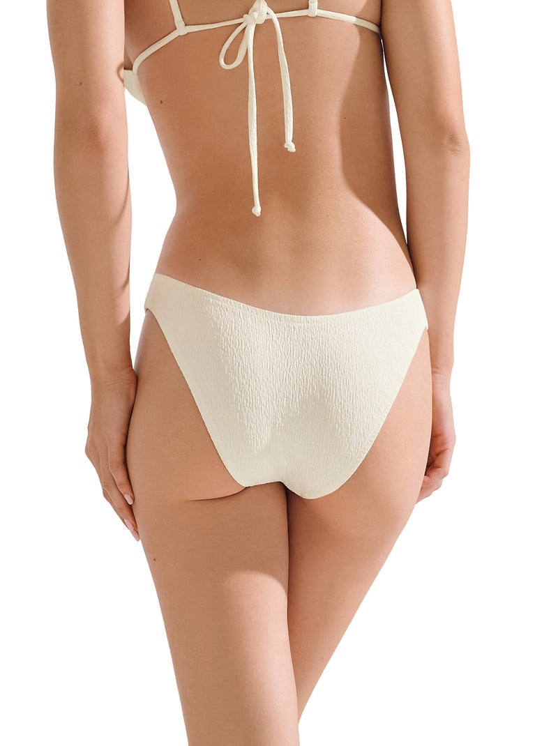 Bas maillot slip de bain échancré taille basse malaga Ecru - Kiabi