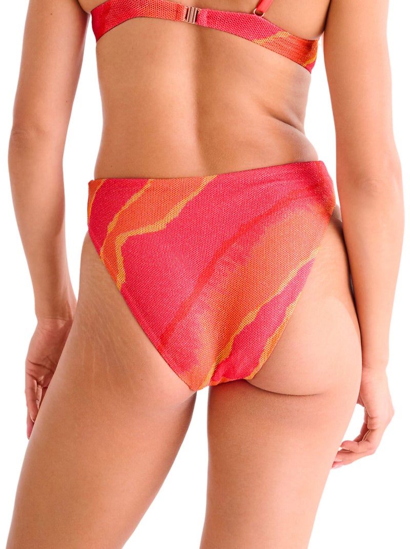 Bas maillot slip de bain échancré taille haute atlantida Orange - Kiabi