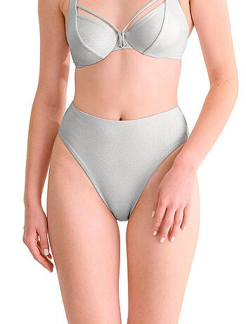 Bas maillot slip de bain échancré taille haute blue lagoon