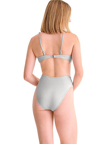 Bas maillot slip de bain échancré taille haute blue lagoon