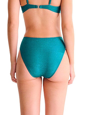 Bas maillot slip de bain échancré taille haute blue lagoon