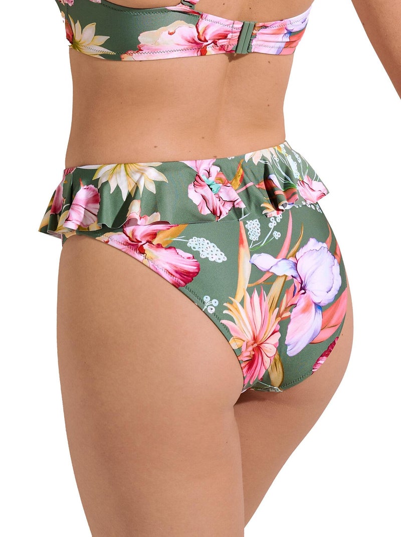 Bas maillot slip de bain échancré taille haute rimini Vert - Kiabi