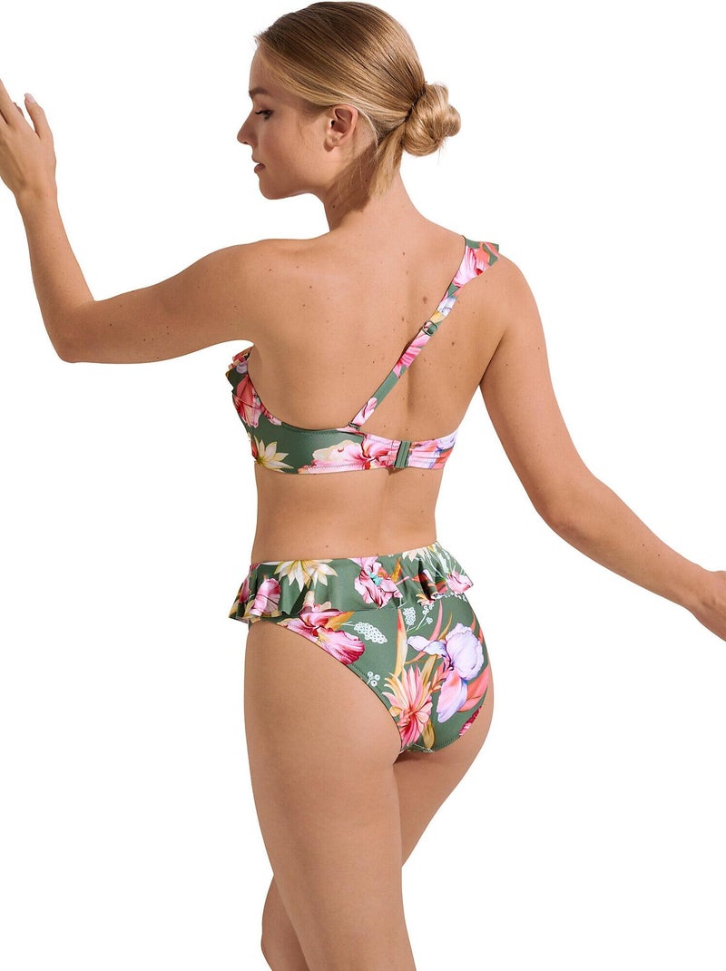 Bas maillot slip de bain échancré taille haute rimini Vert - Kiabi