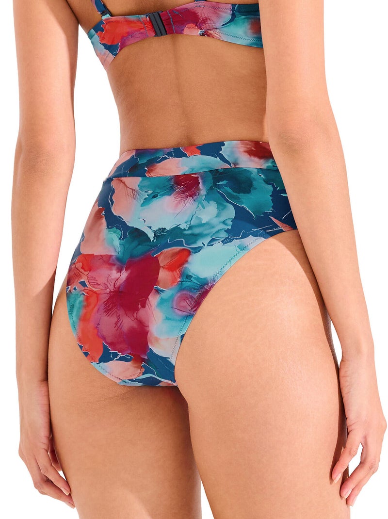 Bas maillot slip de bain échancré taille haute roma Bleu - Kiabi