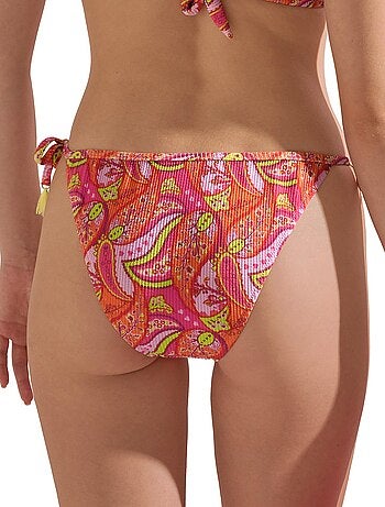 Bas maillot slip de bain taille basse à nouettes kavala