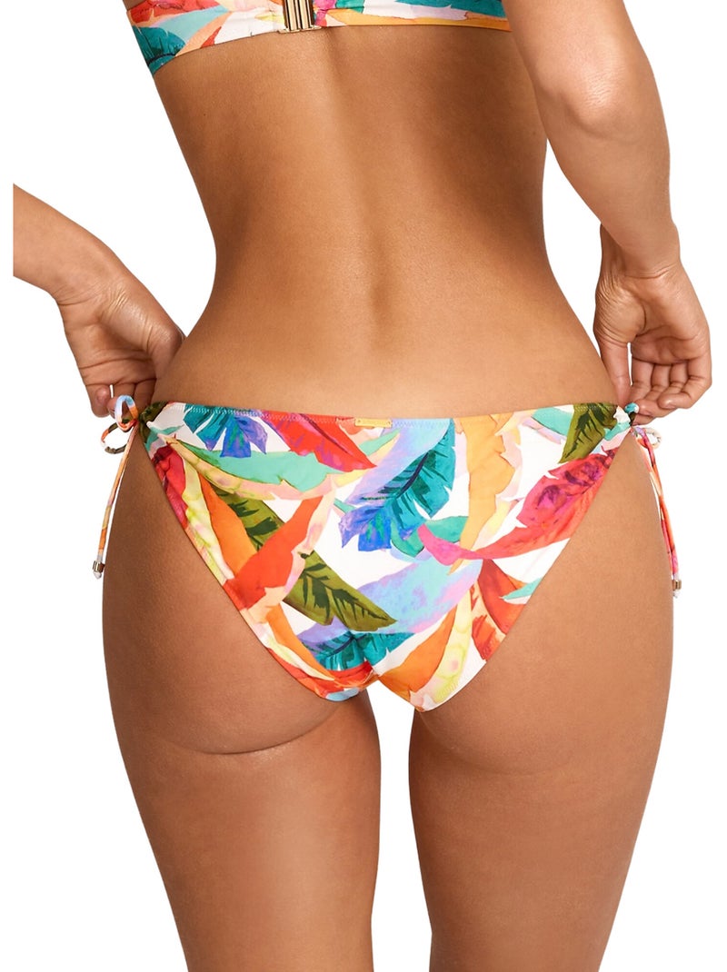 Bas maillot slip de bain taille basse à nouettes oasis Blanc - Kiabi