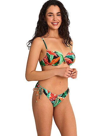Bas maillot slip de bain taille basse à nouettes oasis