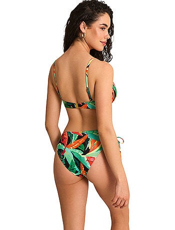 Bas maillot slip de bain taille basse à nouettes oasis