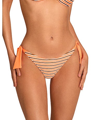 Bas maillot slip de bain taille basse à nouettes sailor