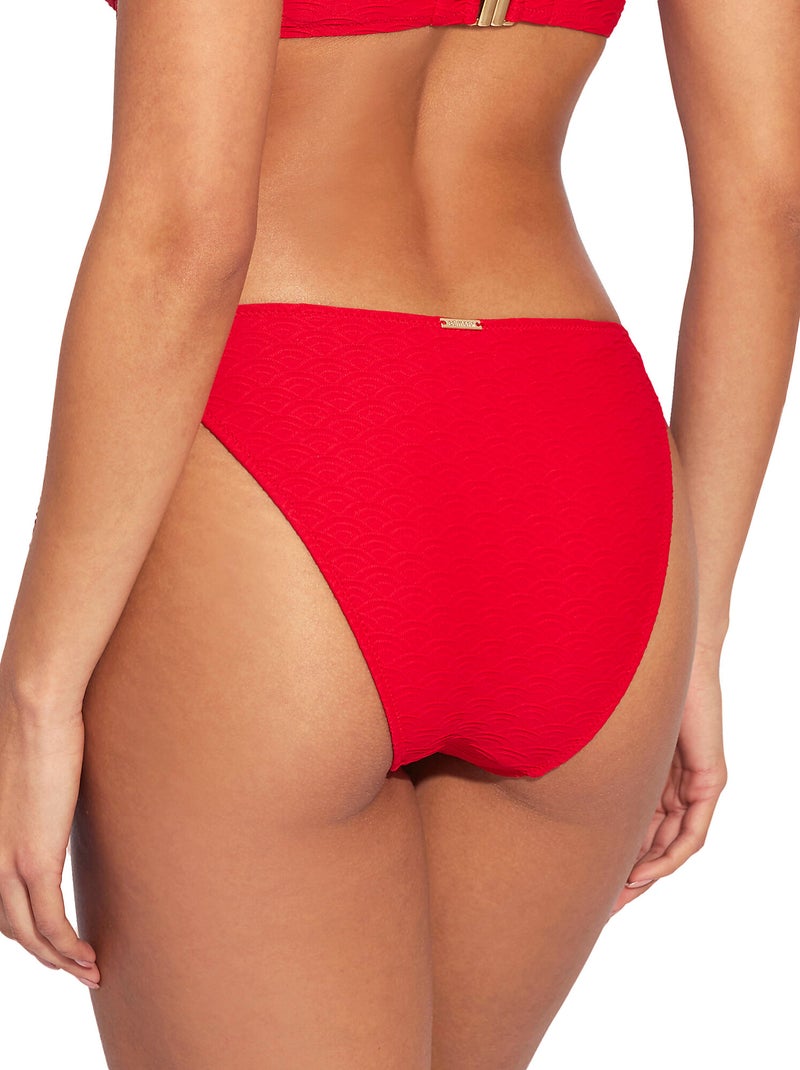 Bas maillot slip de bain taille basse à nouettes sicilia Rouge - Kiabi