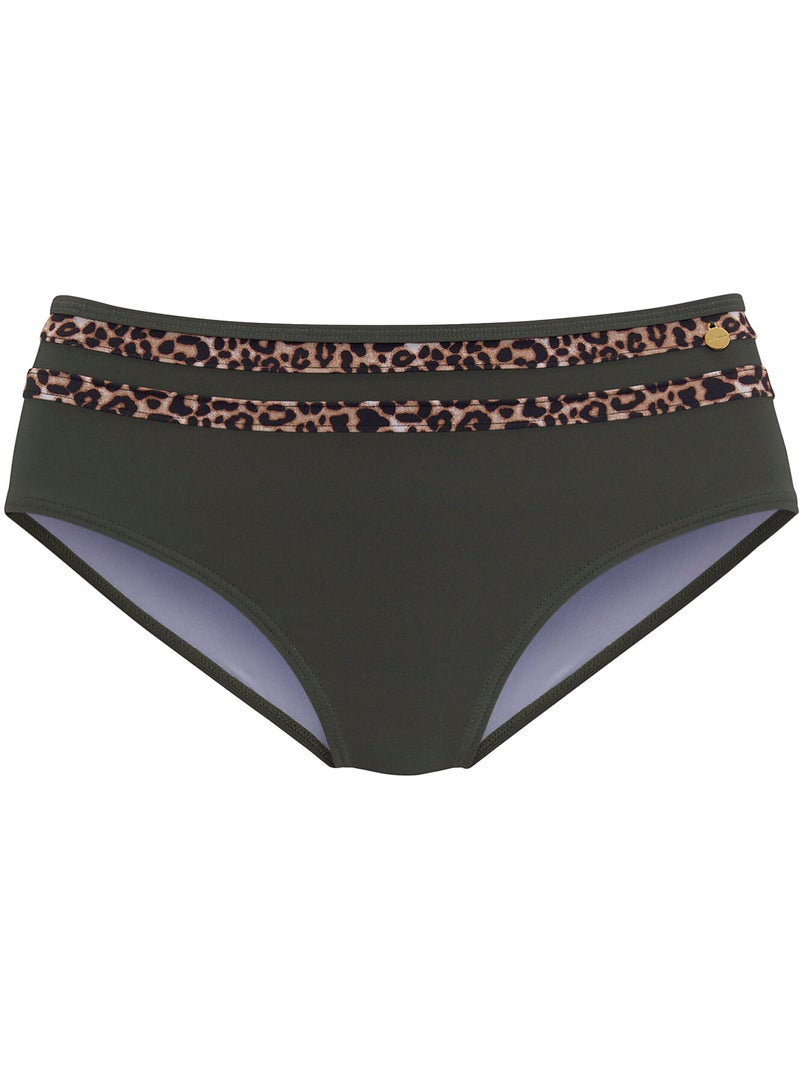 Bas maillot slip de bain taille haute adelin Kaki - Kiabi