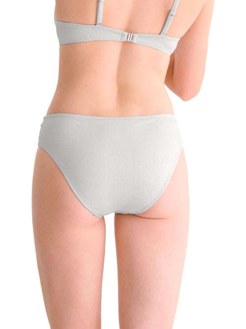 Bas maillot slip de bain taille haute blue lagoon - Kiabi