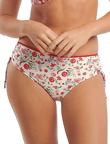 Bas maillot slip de bain taille haute côtés froncés java