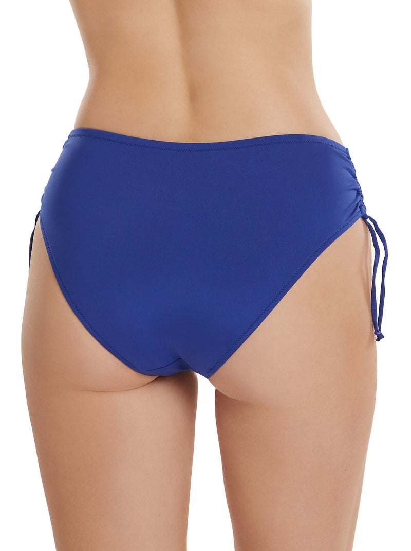 Bas maillot slip de bain taille haute côtés réglables rhodes Bleu - Kiabi