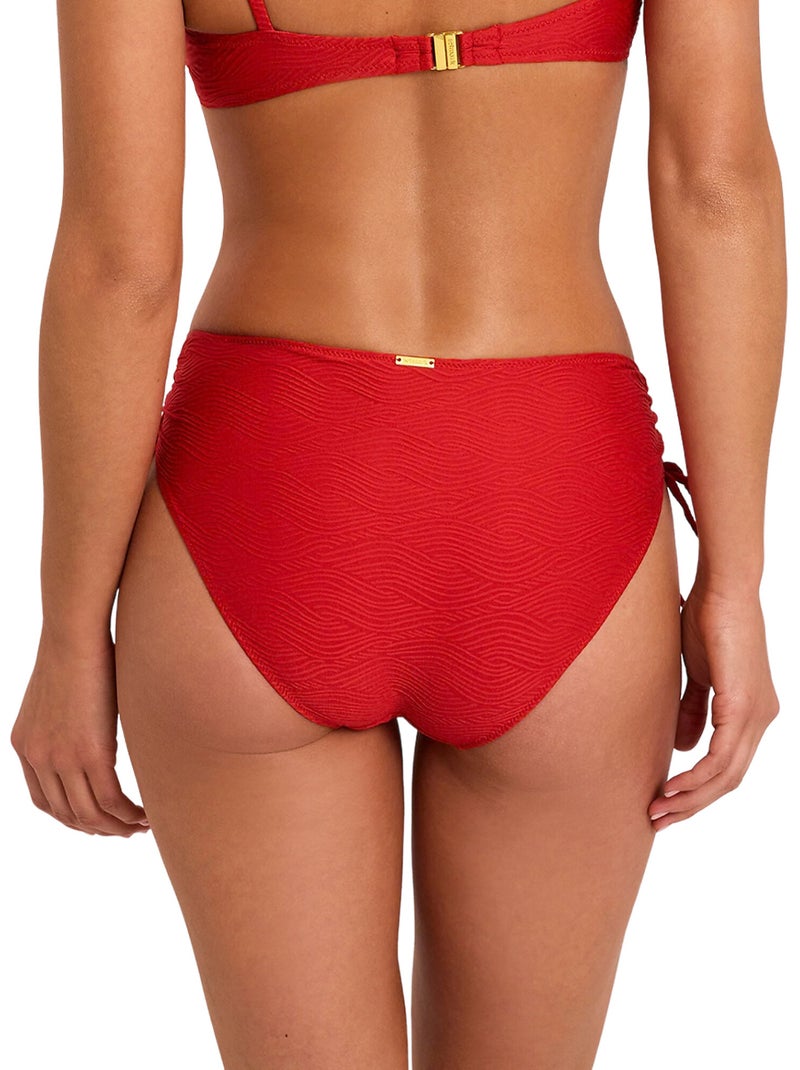 Bas maillot slip de bain taille haute nautilus Rouge - Kiabi