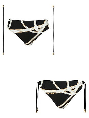 Bas maillot slip de bain taille haute nouettes amovibles honolulu
