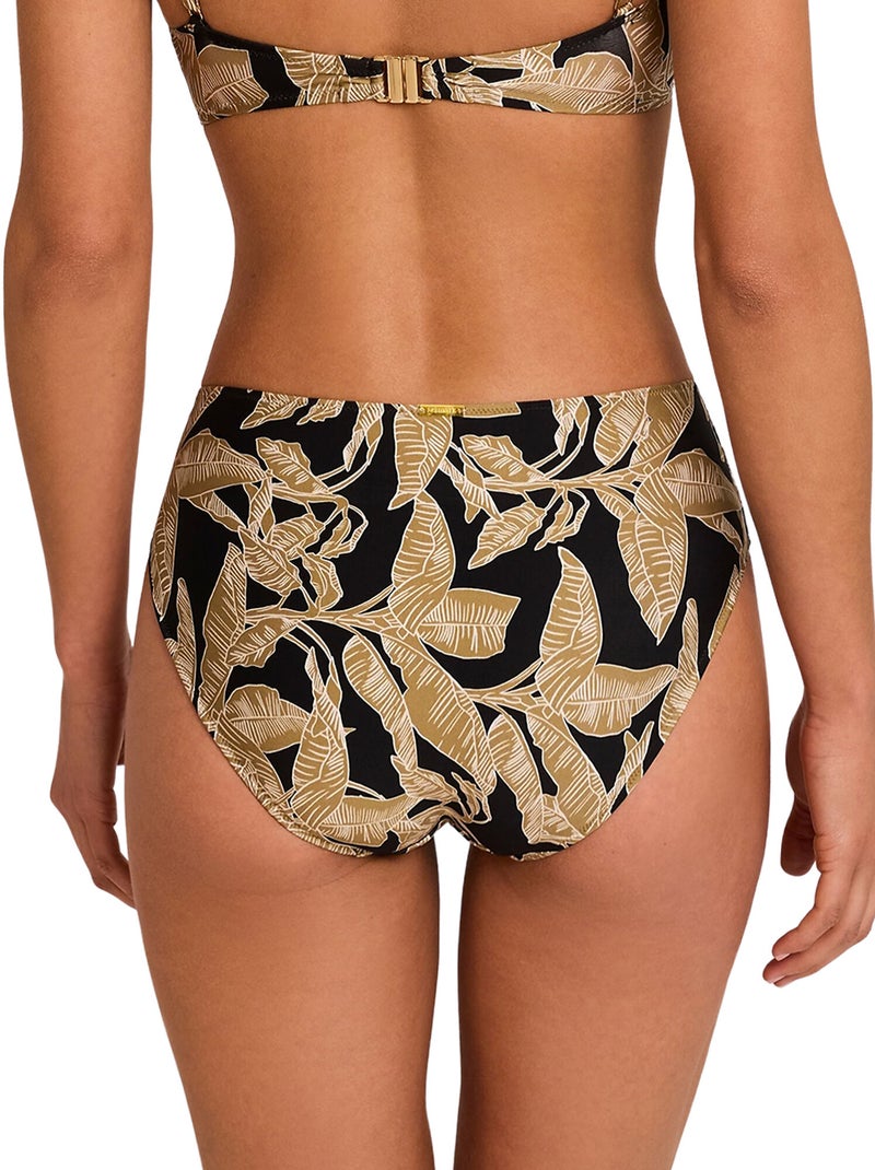 Bas maillot slip de bain taille haute salvia Noir - Kiabi
