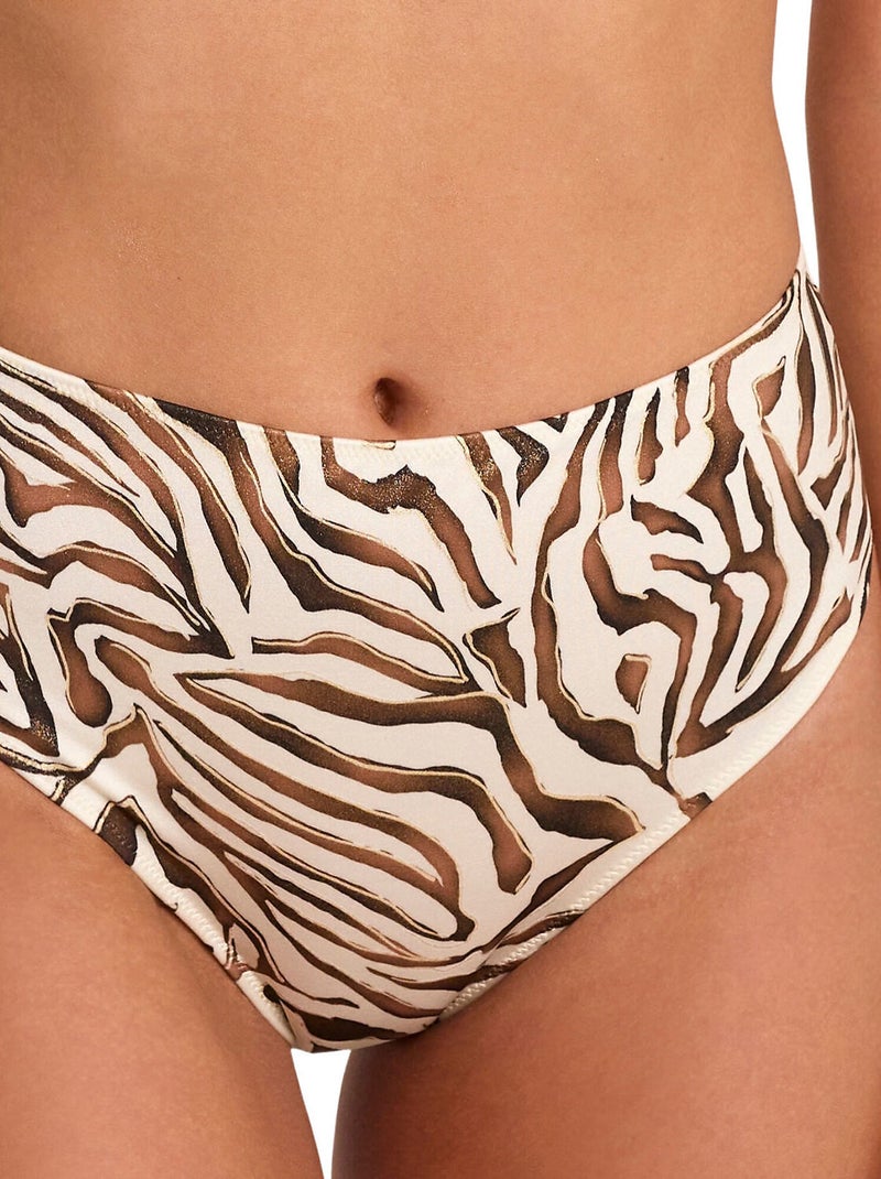 Bas maillot slip de bain taille haute utopia Ecru - Kiabi