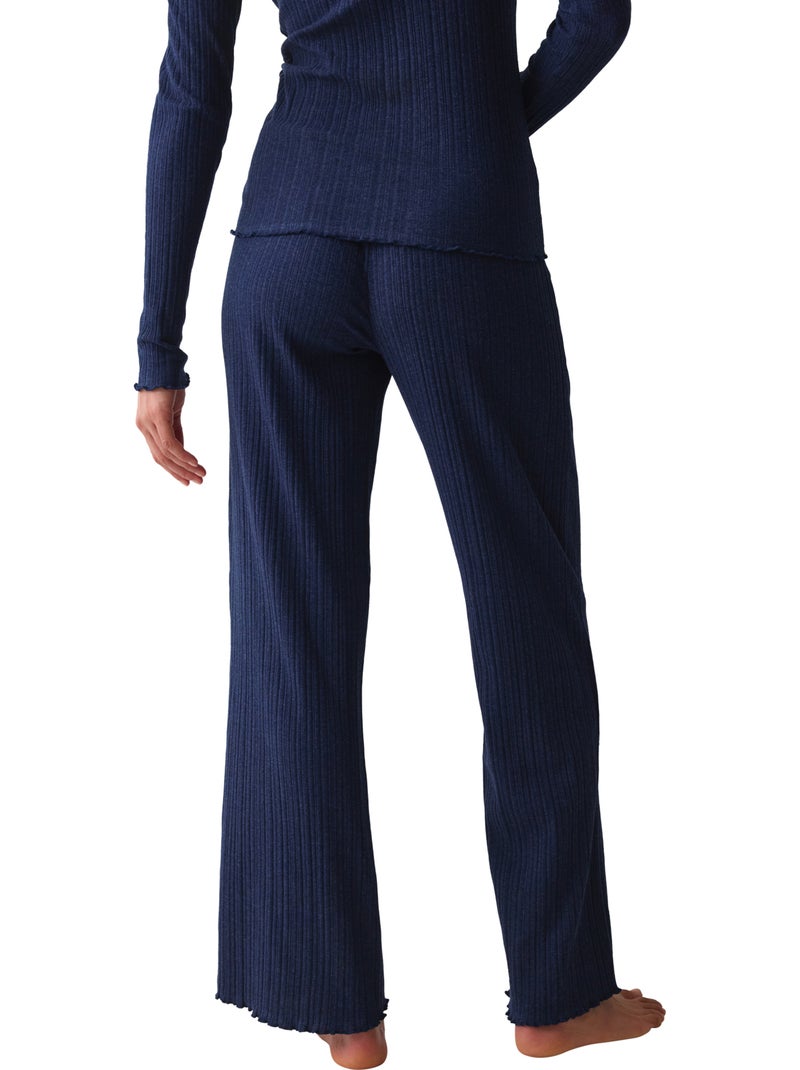 Bas pyjama pantalon versatile rib Bleu - Kiabi