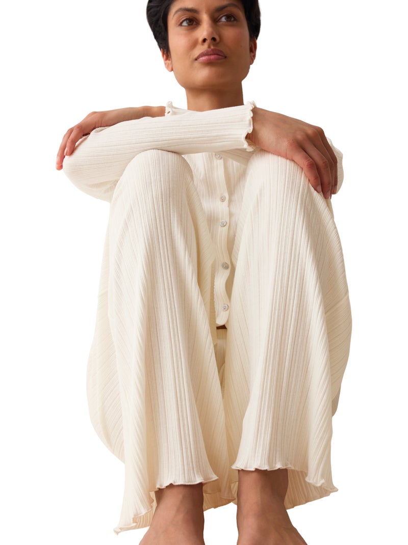 Bas pyjama pantalon versatile rib Ecru - Kiabi