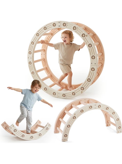 Bascule et Roue de Gymnastique Modulable 4 en 1 en PEHD Dim ø110 cm - Kiabi Bascule et Roue de Gymnastique Modulable 4 en 1 en PEHD Dim ø110 cm - Kiabi