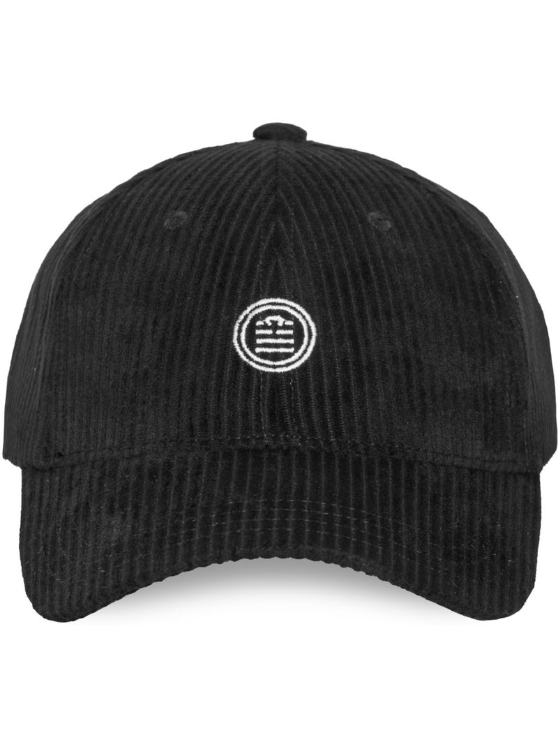Baseballpet van fluweelcorduroy Zwart - Kiabi
