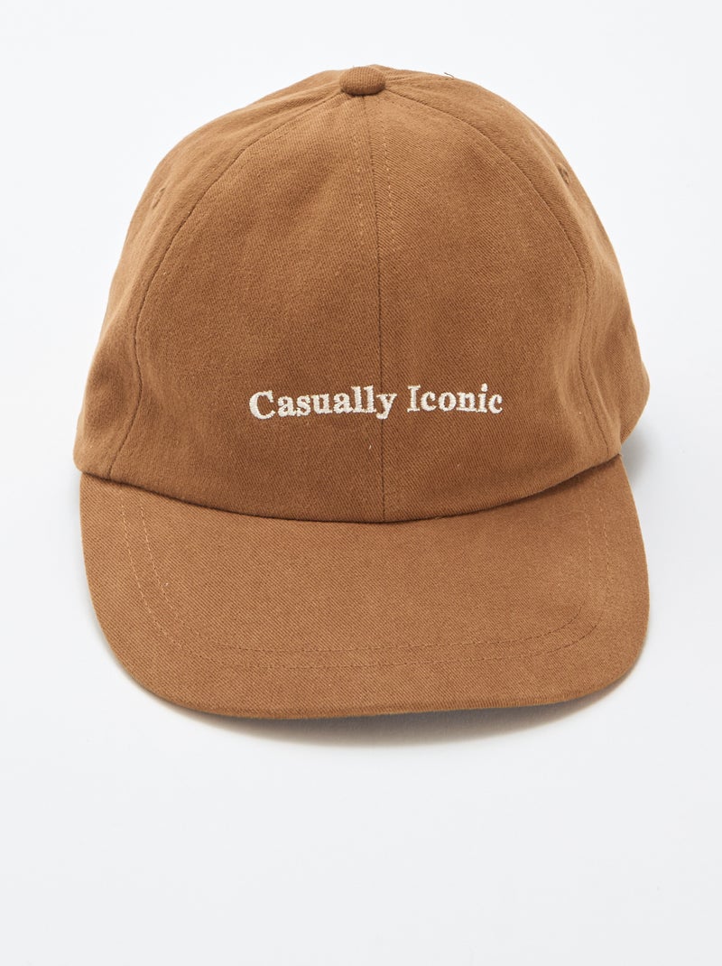 Baseballpet van katoen Bruin - Kiabi