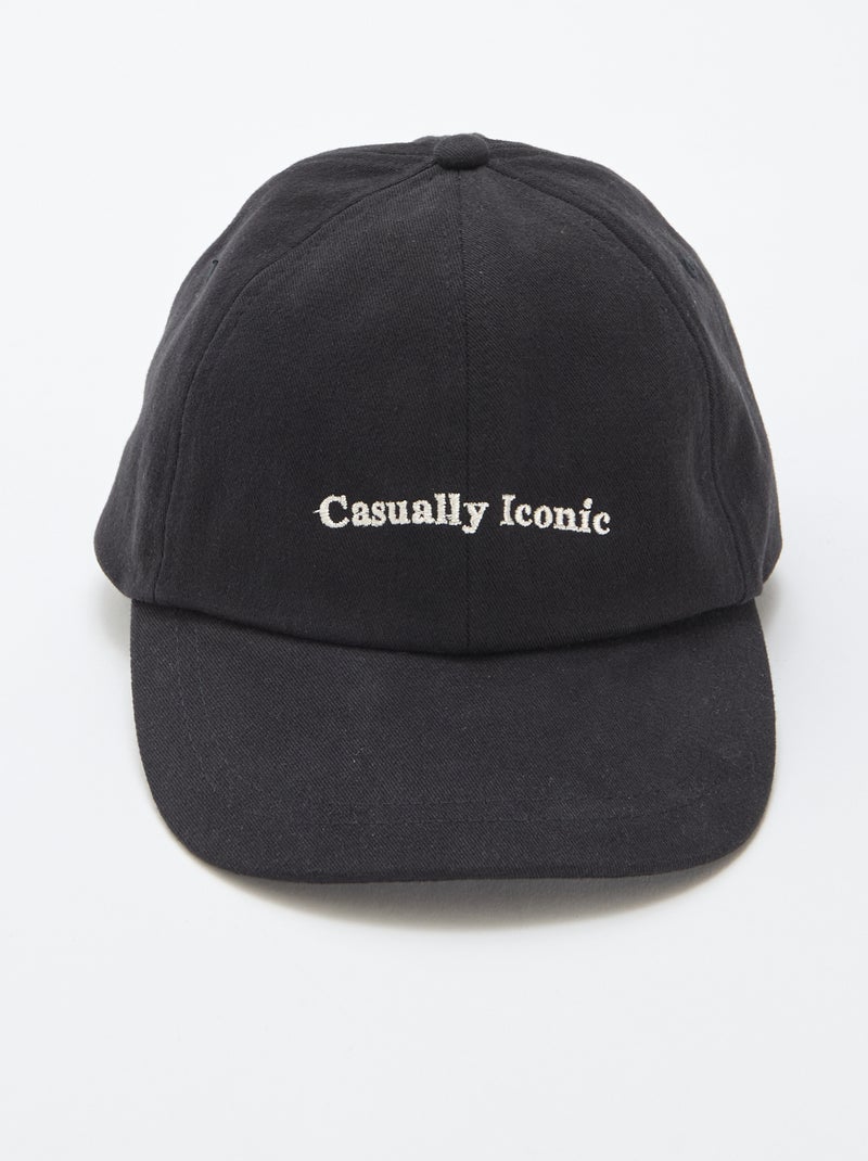 Baseballpet van katoen Zwart - Kiabi