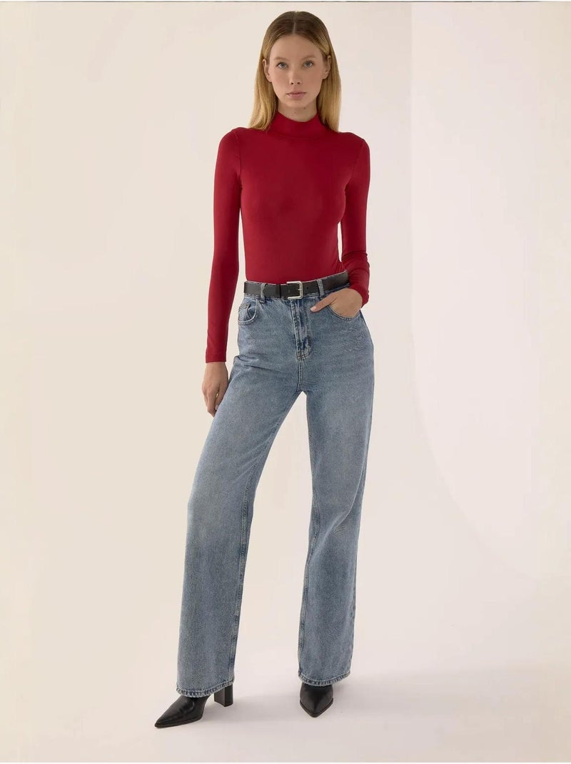 Basic body met lange mouwen hiccup Rood - Kiabi
