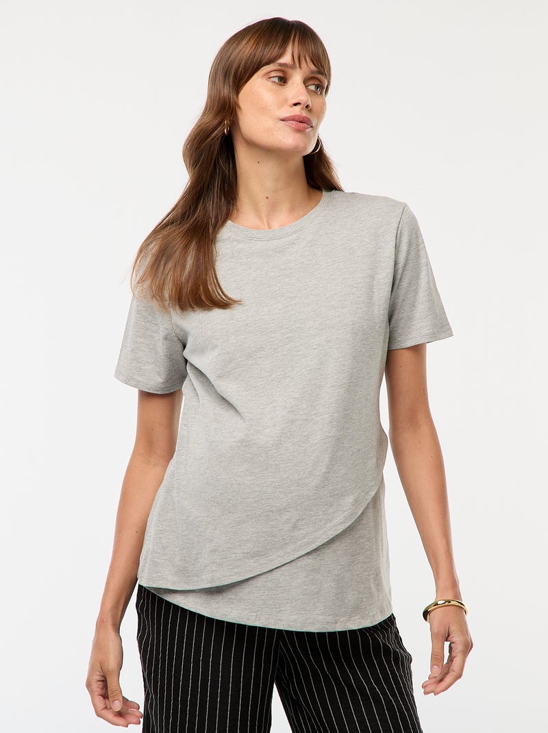 Basic borstvoedings-T-shirt Grijs - Kiabi