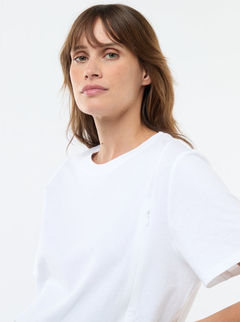 Basic borstvoedings-T-shirt met korte mouw wit - Kiabi