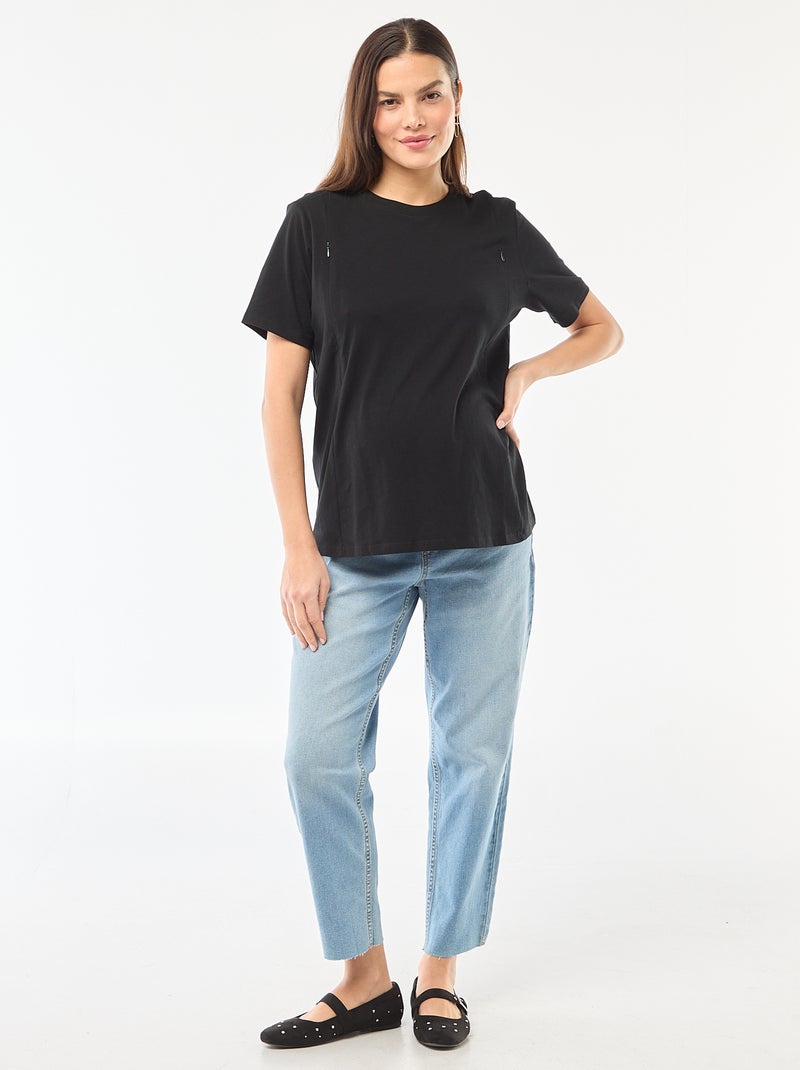Basic borstvoedings-T-shirt met korte mouw zwart - Kiabi