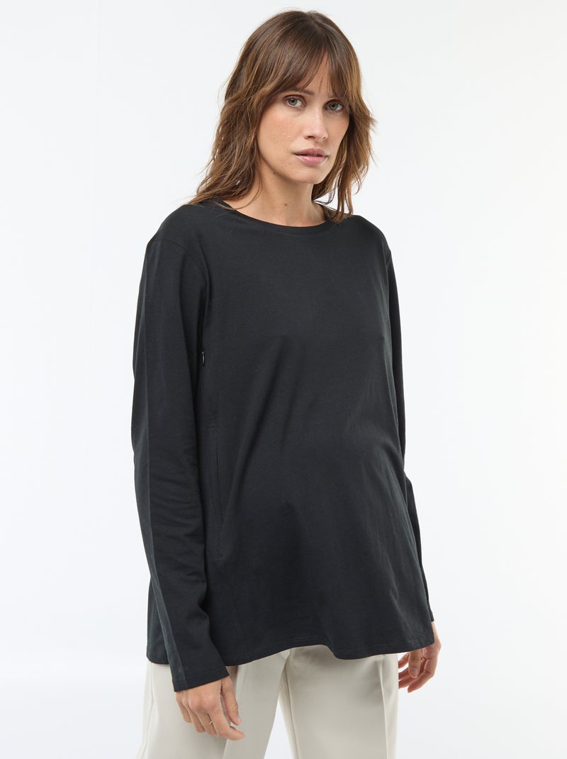 Basic borstvoedings-T-shirt Zwart - Kiabi