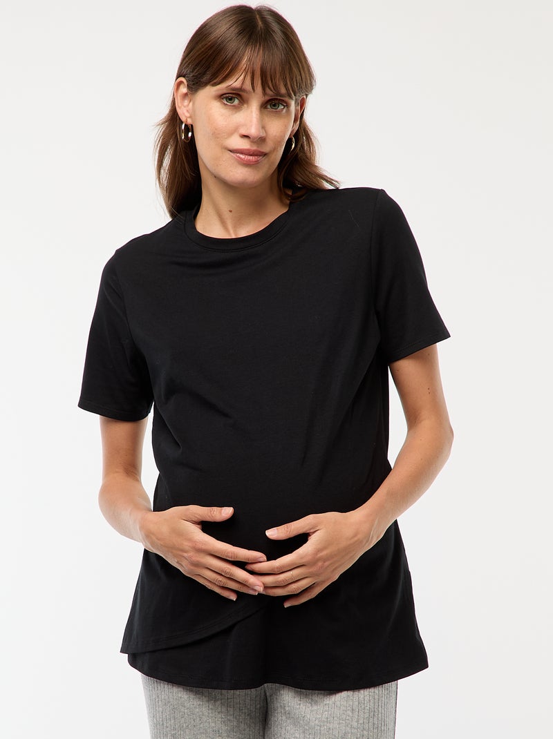 Basic borstvoedings-T-shirt zwart - Kiabi