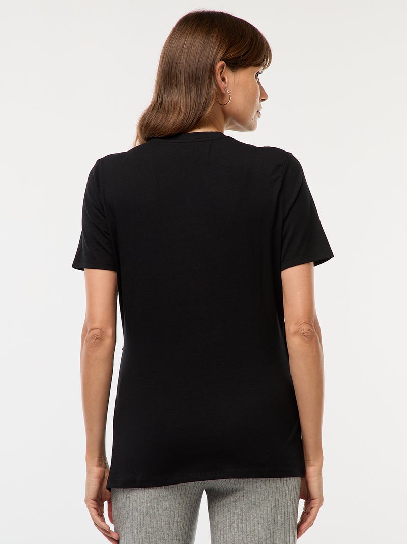 Basic borstvoedings-T-shirt zwart - Kiabi