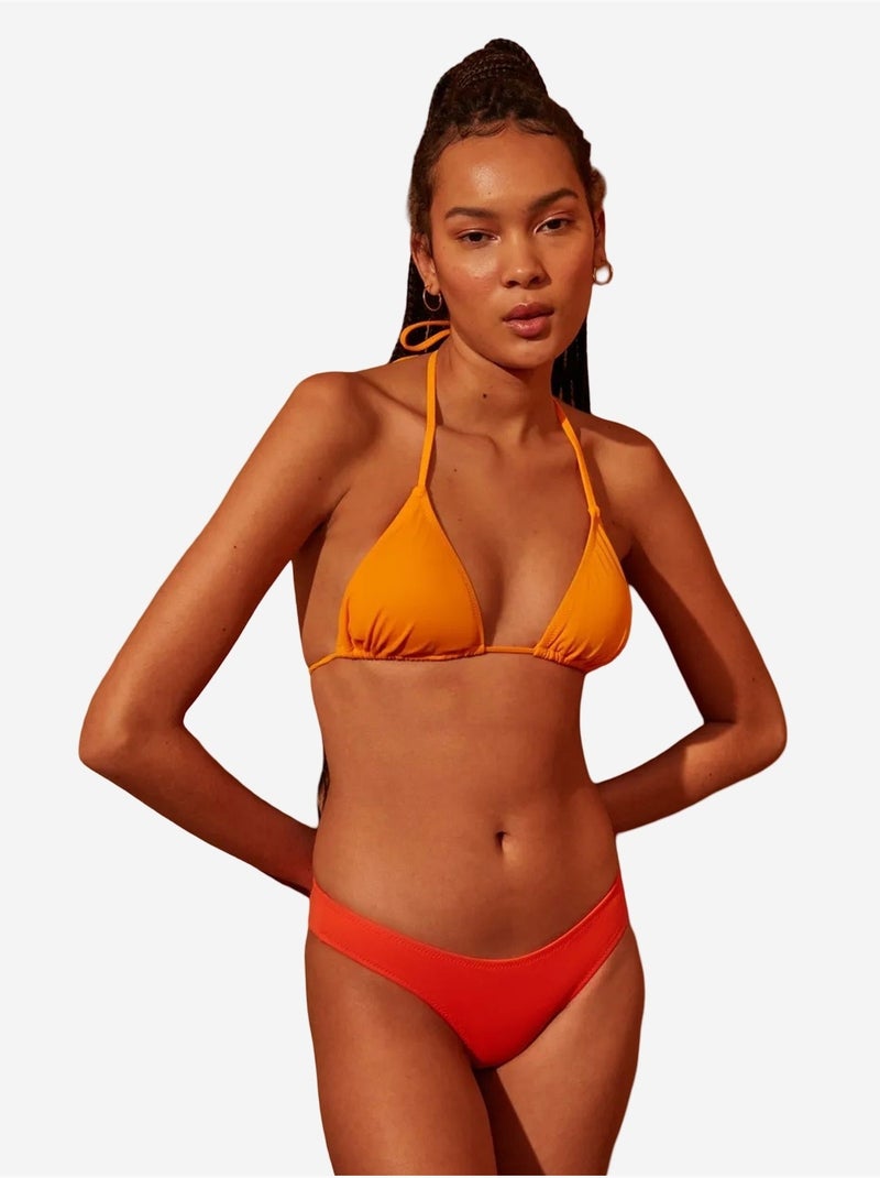 Basic cheeky bikinibroekje penti Oranje - Kiabi